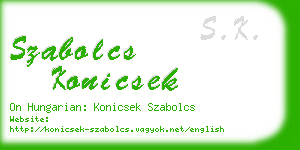 szabolcs konicsek business card